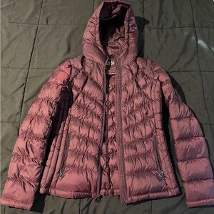 Michael Kors Maroon Packable Down Fill Puffer Jacket